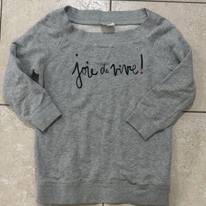 Kate Spade 'Joie de Vivre' 3/4 sleeve sweatshirt